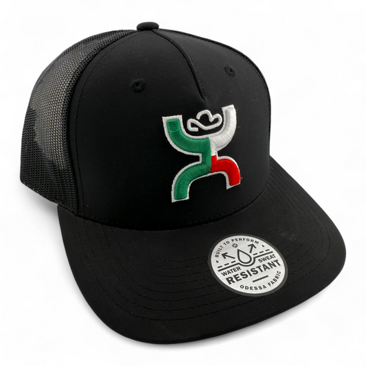 Hooey Boquillas Black Mexico Flag Logo Mesh Back Trucker Adjustable Hat Cap