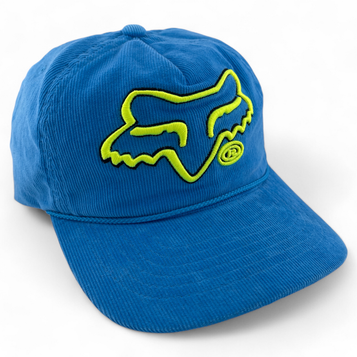 Fox Racing Brushed Corduroy Rope Teal Blue/Green Logo Snapback Adjustable Hat