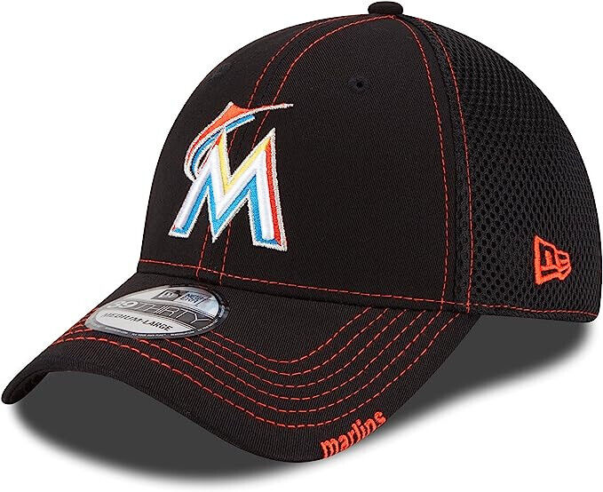 New Era Florida Miami Marlins Neo MLB Black/Orange 39Thirty Hat Cap