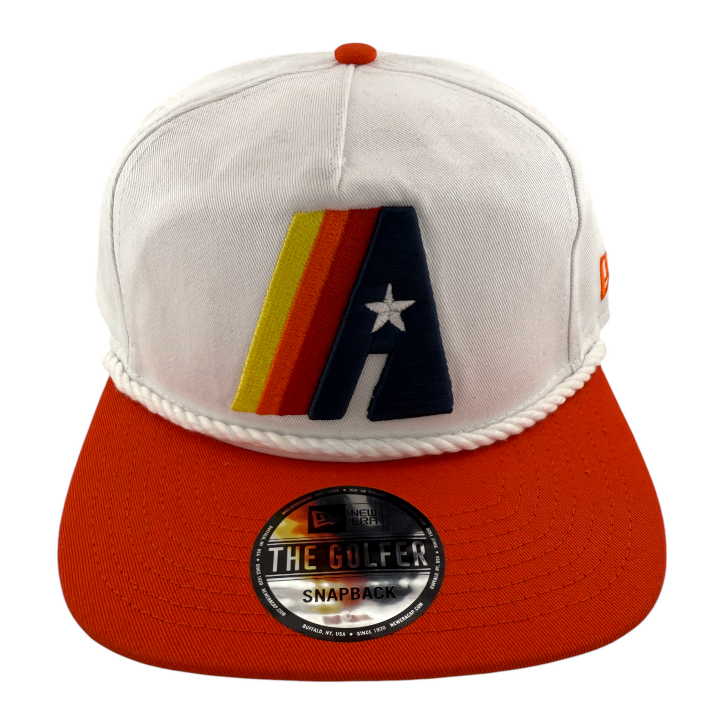 New Era Houston Astros 2-Tone The Golfer Rope A-Frame Snapback Adjustable Hat