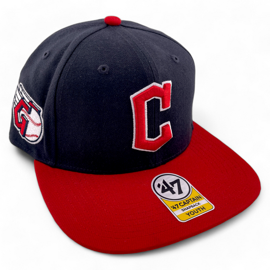 '47 Brand Cleveland Guardians Sure Shot Captain Snapback Hat Cap Youth