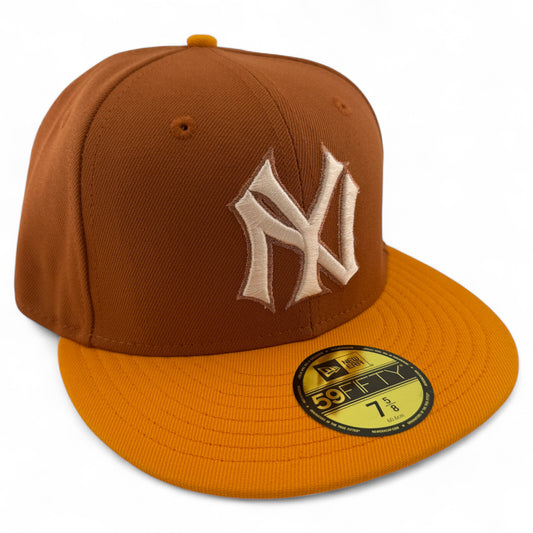 New Era New York Yankees MLB Rust Gold Pack Tan 59FIFTY Fitted Hat Cap