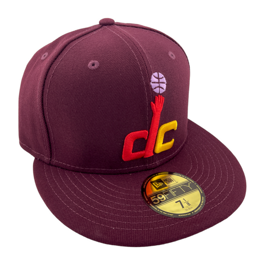 New Era DC Washington Wizards Alt Logo Maroon Purple UV NBA 59Fifty Fitted Hat Cap