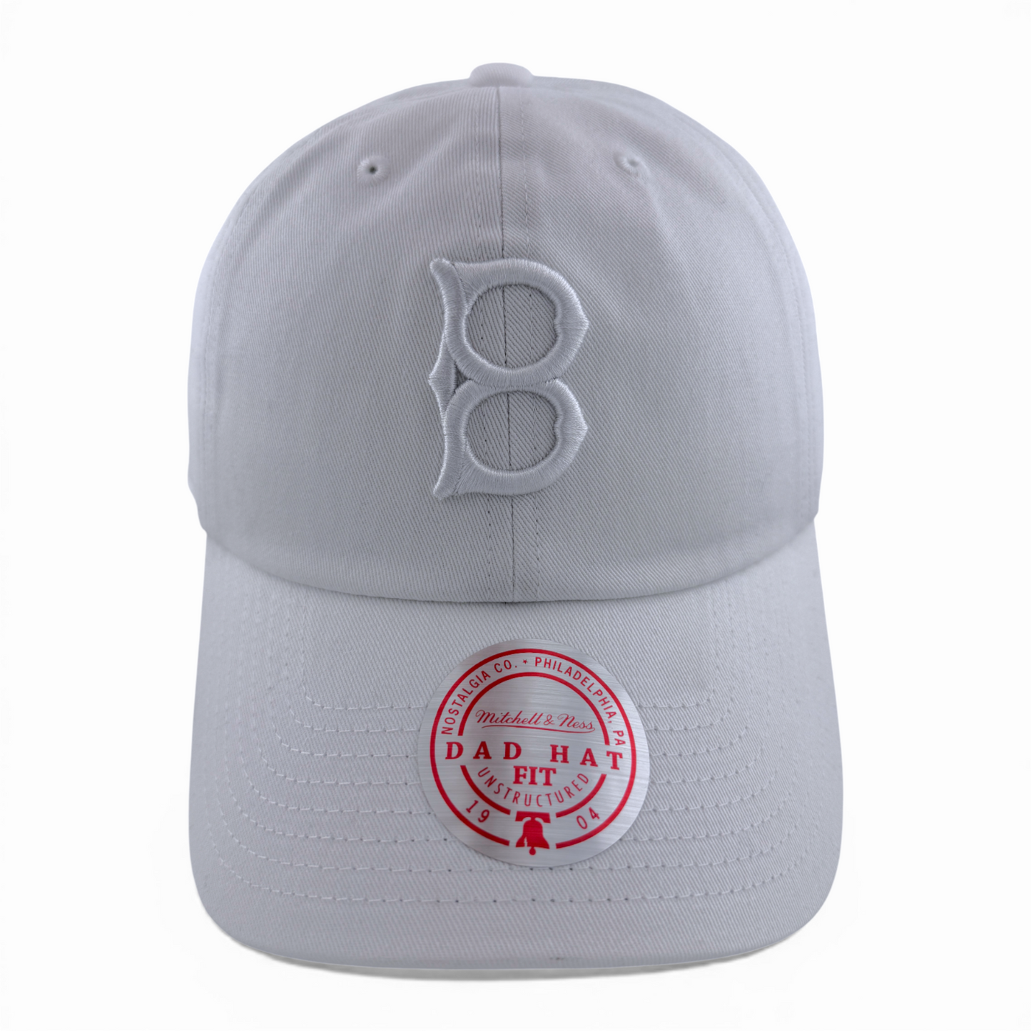 Mitchell & Ness Brooklyn Dodgers MLB All White Strapback Adjustable Dad Hat Cap