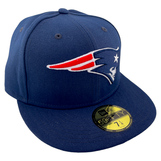 New Era New England Patriots Omaha Main Navy Blue/Grey 59Fifty Fitted Hat Cap