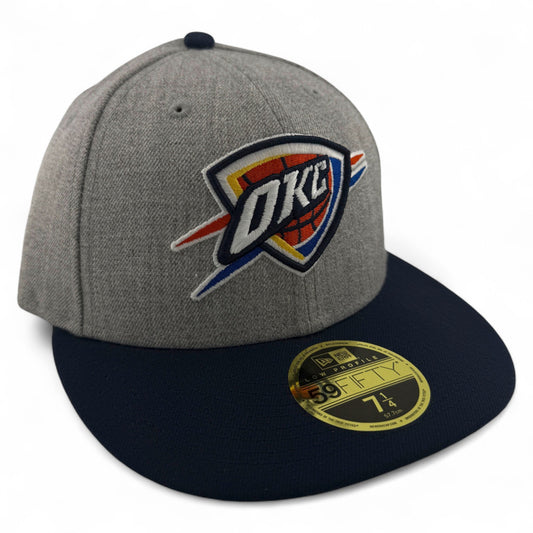 New Era Oklahoma City Thunder NBA Grey/Navy Low Profile 59Fifty Fitted Hat Cap