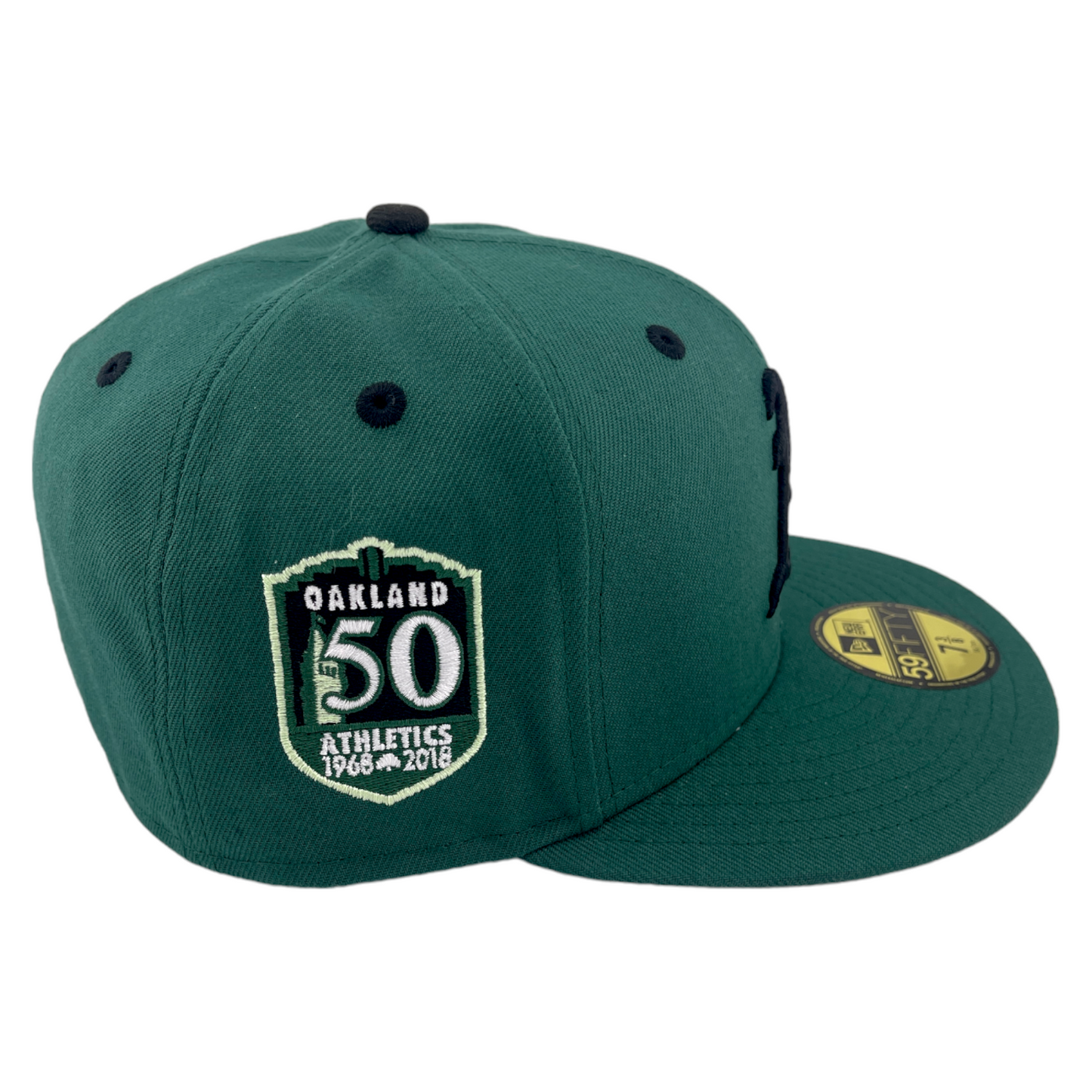 New Era Oakland Athletics A's DC vs Marvel 50th Patch Green 59FIFTY Fitted Hat Cap