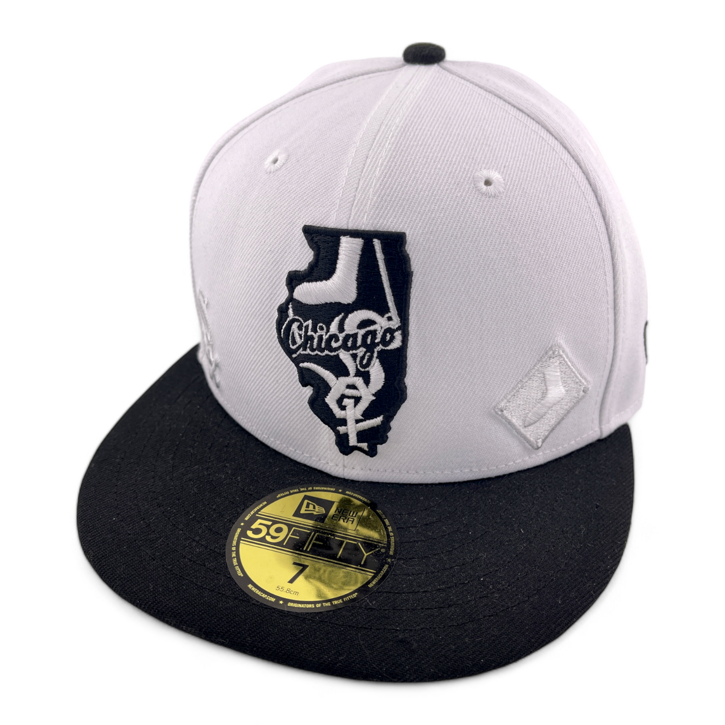 ~NEW DROP~ New Era Chicago White Sox MLB State Logo Pack White/Black 59Fifty Fitted Hat Cap