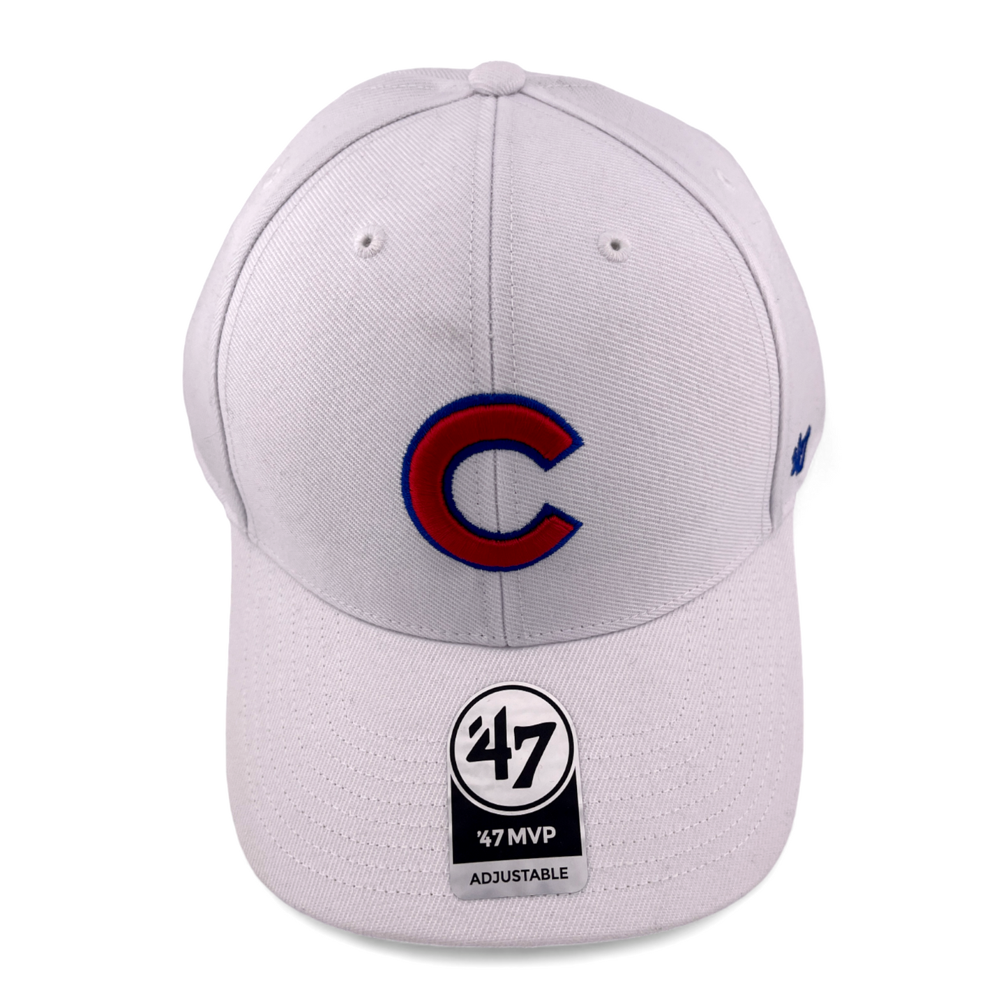 '47 Brand Chicago Cubs MLB White Grey UV Red C Logo MVP Adjustable Hat Cap