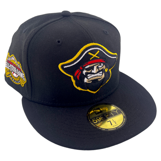 New Era Bradenton Marauders Throwback Logo MiLB Black/Grey UV 59FIFTY Fitted Hat Cap