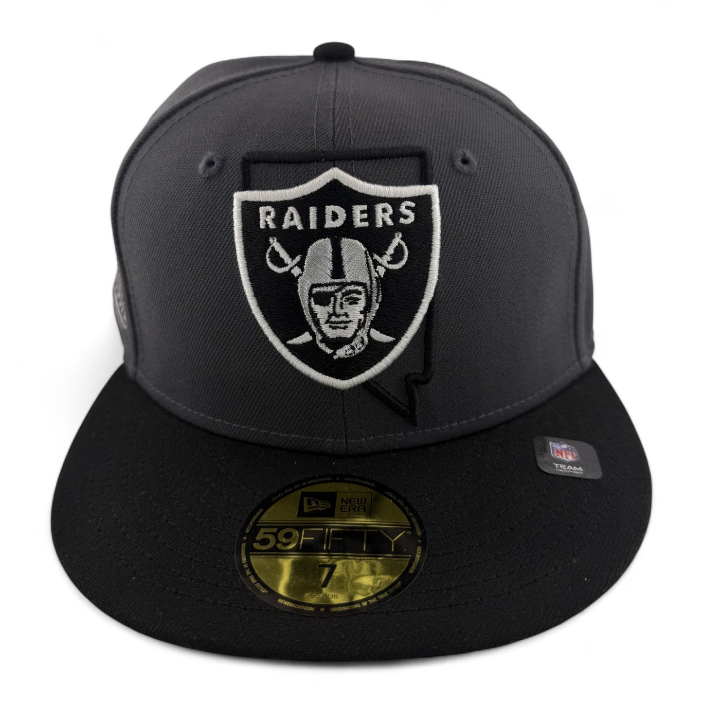 New Era Las Vegas Raiders NFL State Logo Super Bowl XVIII 59FIFTY Fitted Hat Cap
