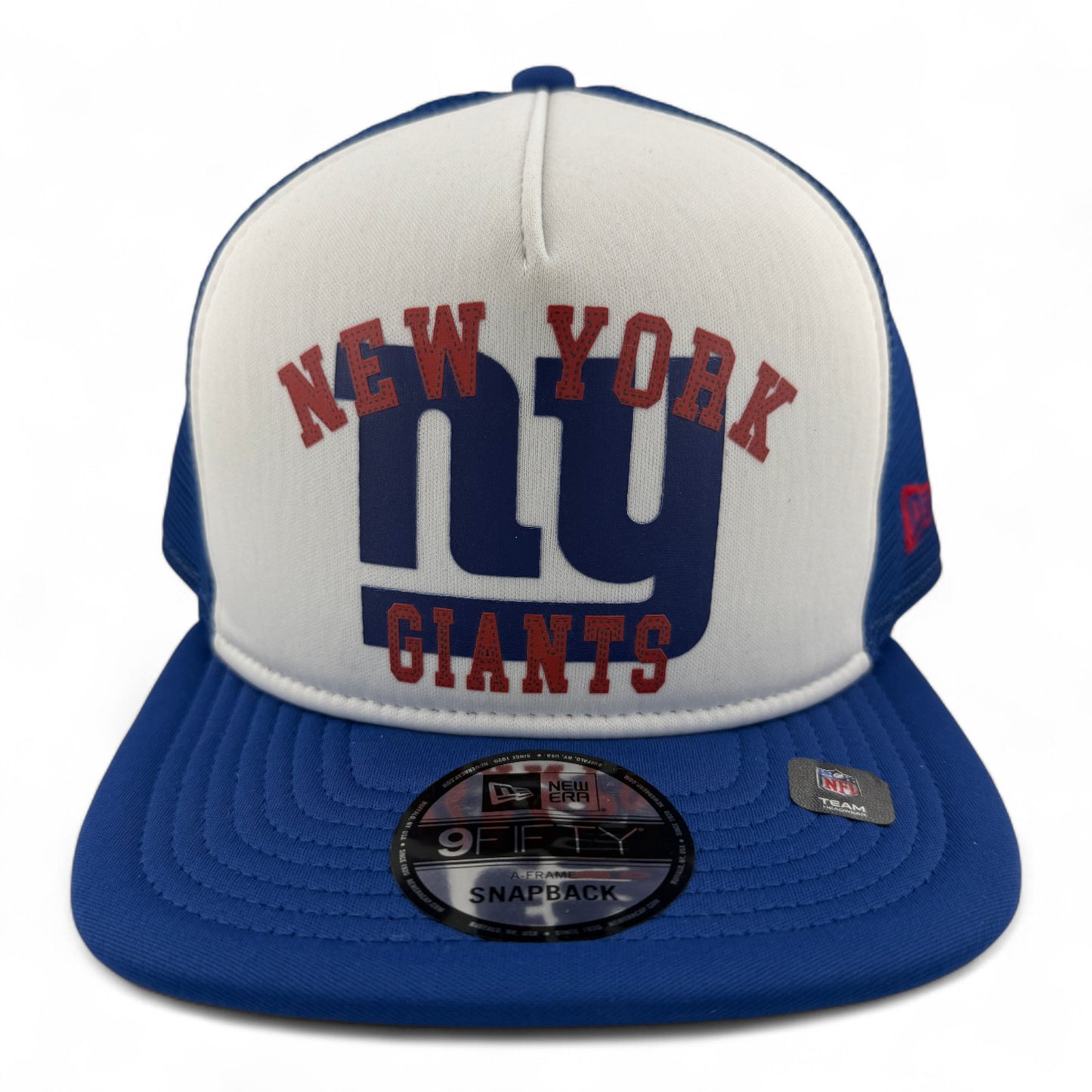 New Era New York Giants NFL Foam Print Trucker Mesh Back 9Fifty Snapback Hat