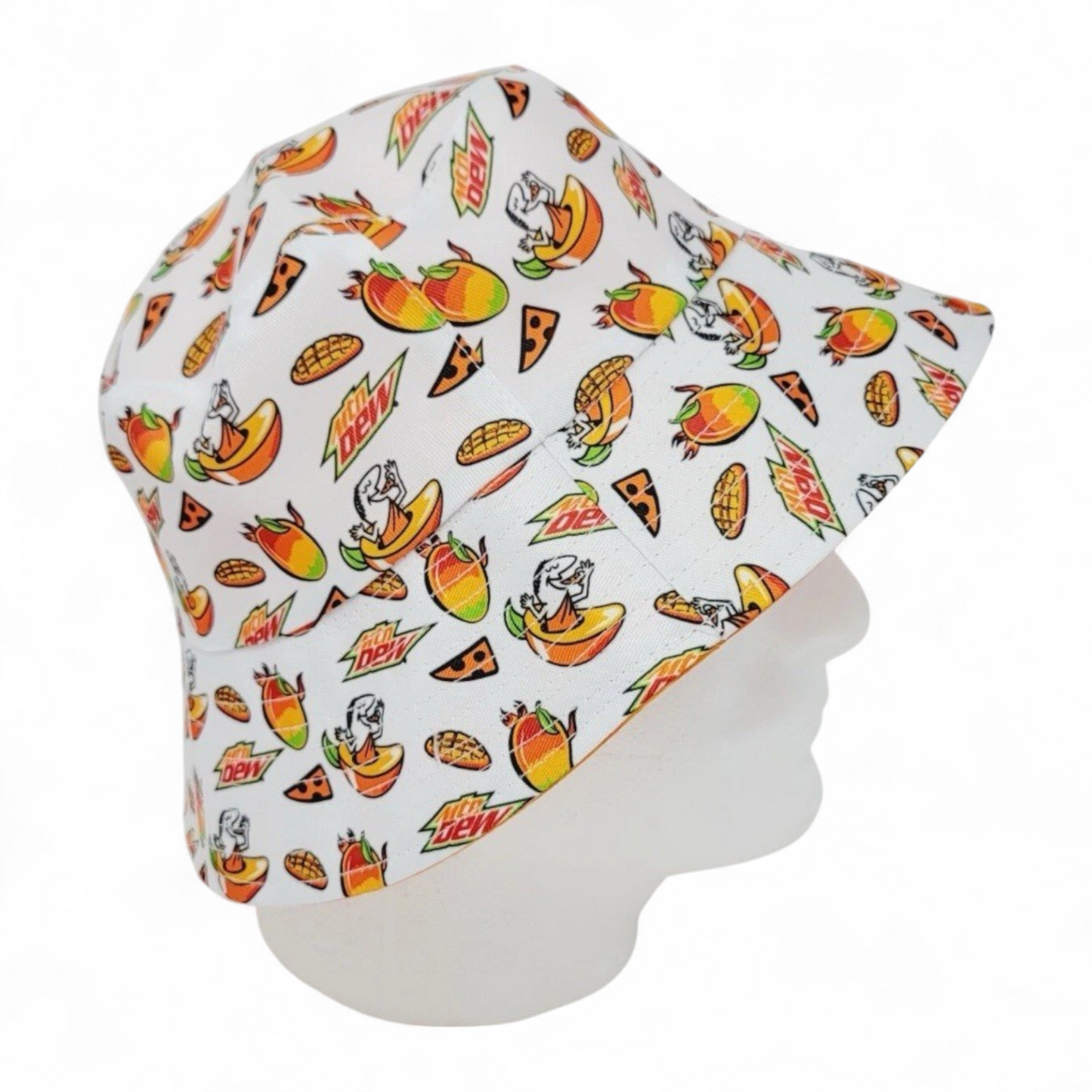 NEW Little Caesars Mountain Dew Mango Rush Reversible Bucket Hat Limited Edition