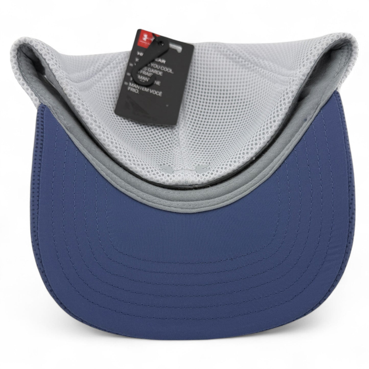 Under Armour Print Logo Blue/White HeatGear Neo Mesh Back Flex Fit Hat Cap
