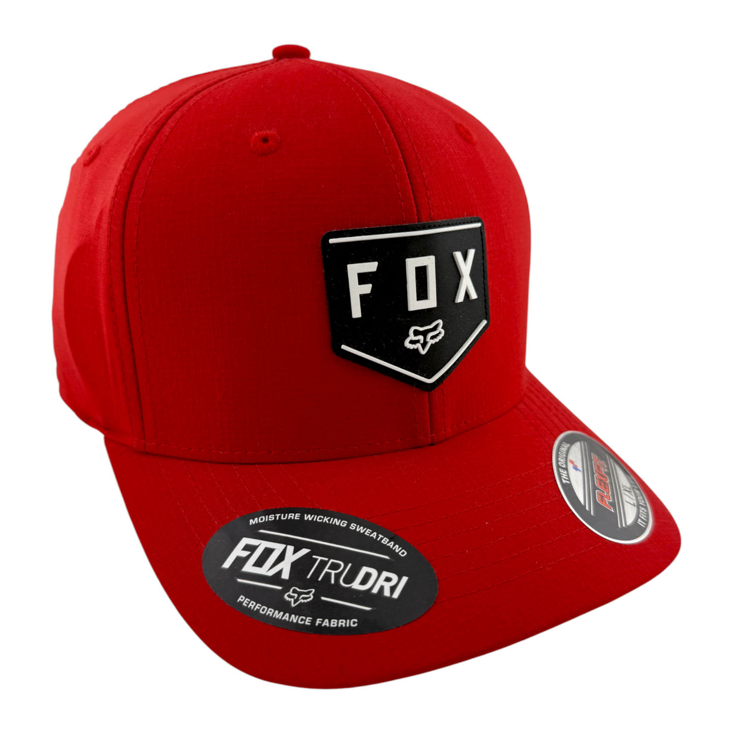 Fox Racing Shield Tech Patch Logo Red A-Frame Stretch Flex Fit Adult Hat Cap