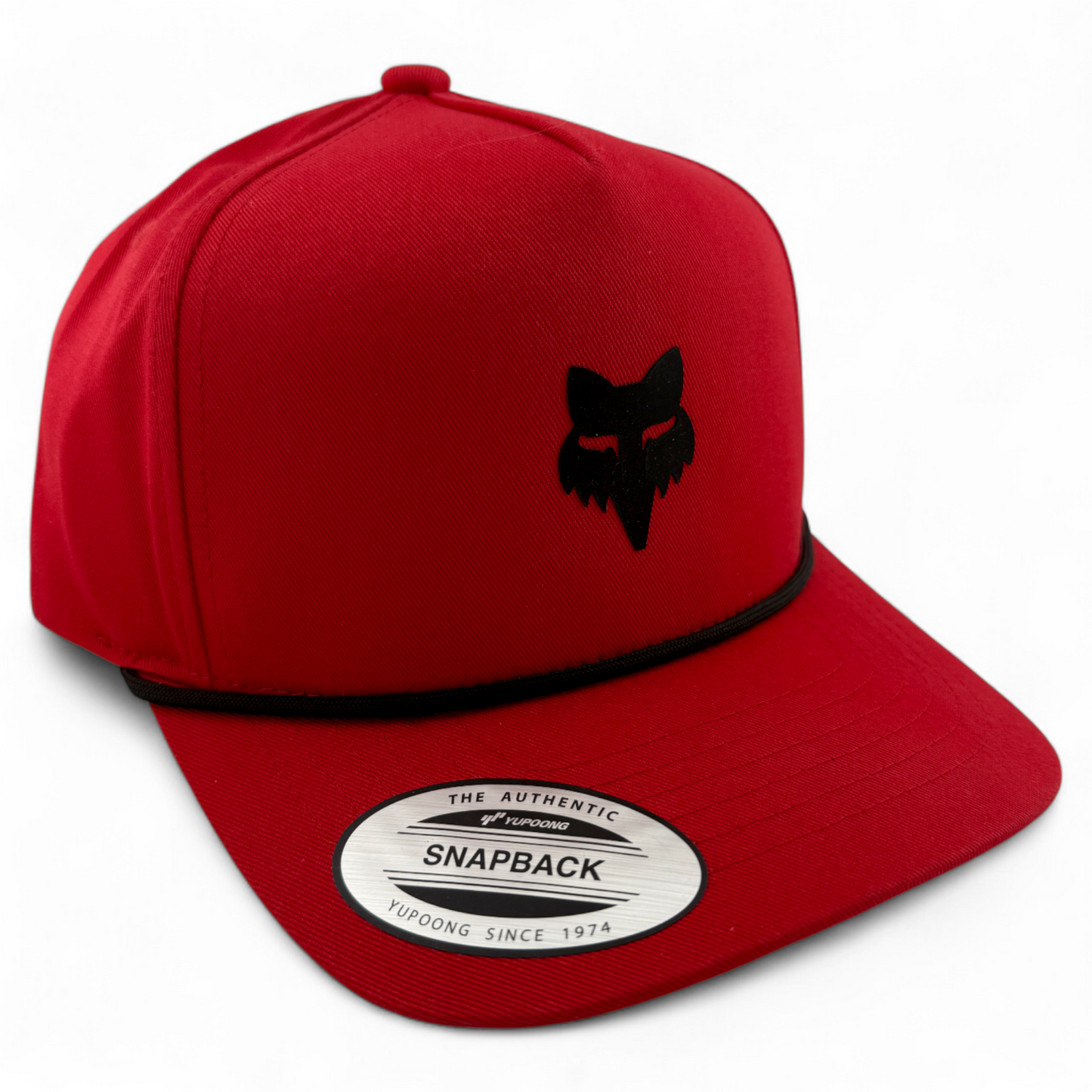 NWT Fox Racing Fox Head Logo Rope A-Frame Red Adjustable Snapback Hat Cap
