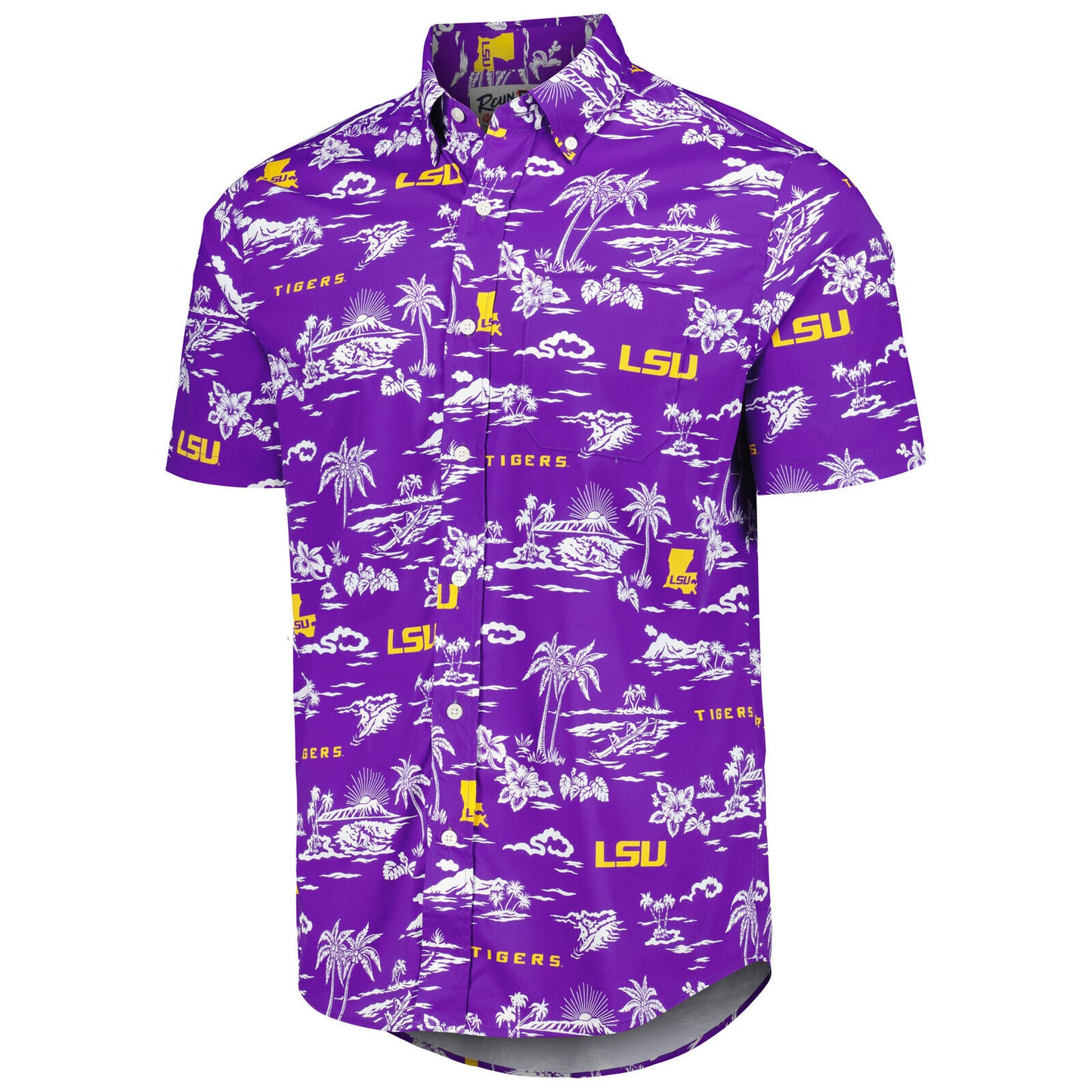 Reyn Spooner Louisiana State University Tigers LSU Button-Down Short Sleeve M