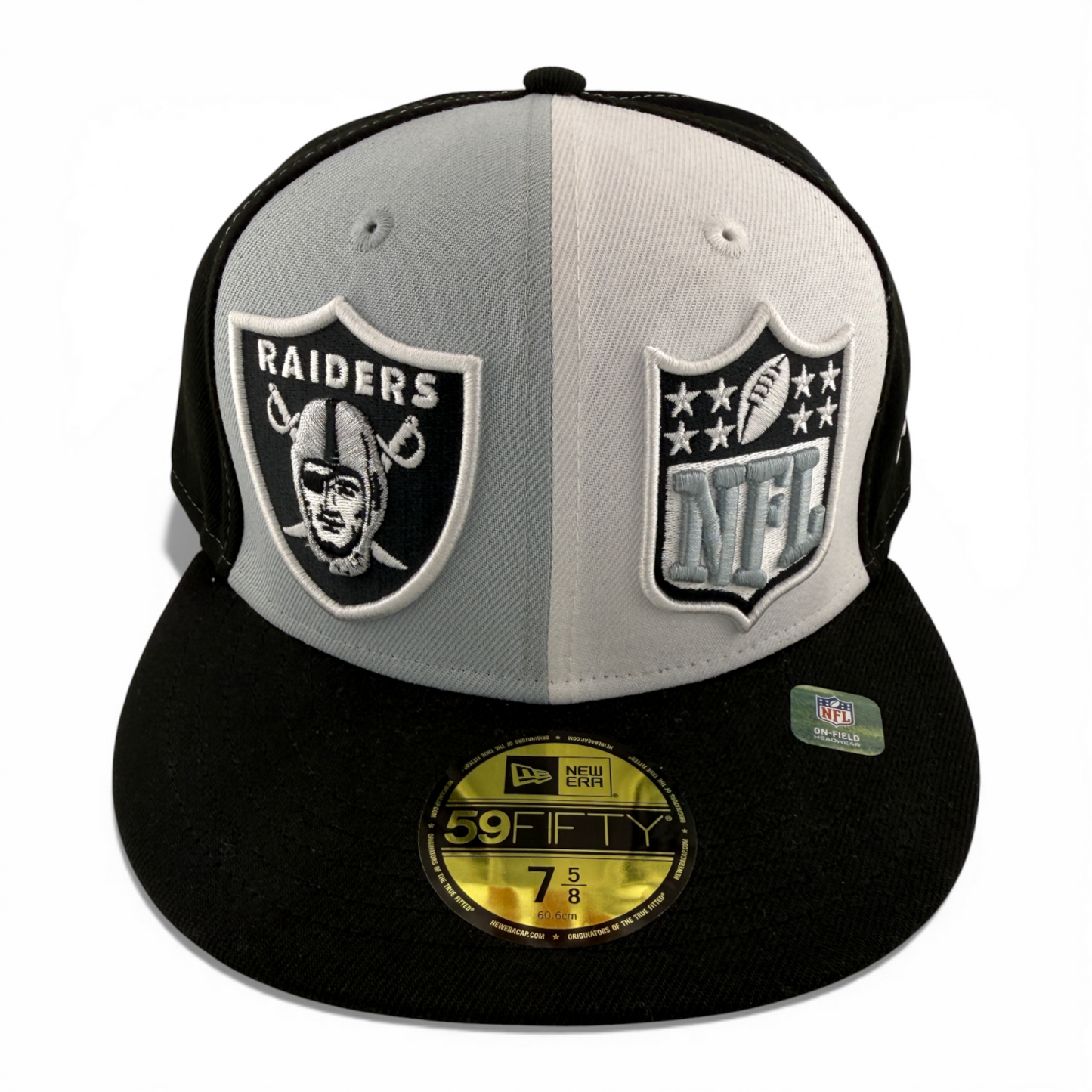 New Era Las Vegas Raiders NFL 2023 Sideline Split Logo 59FIFTY Fitted Hat Cap