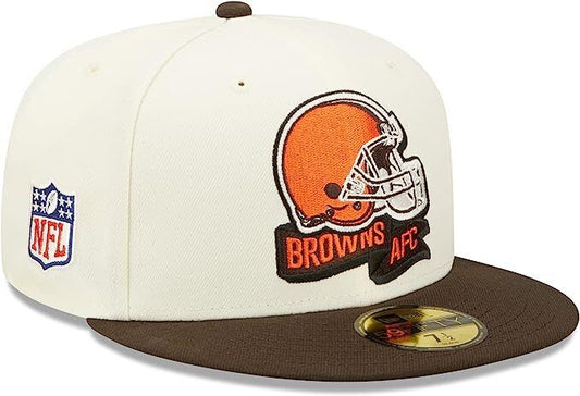 New Era  Cleveland Browns 2022 Sideline NFL Cream 59FIFTY Fitted Hat Cap