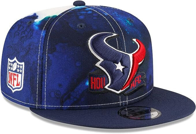 New Era Houston Texans 2022 Sideline NFL Ink Dye Blue 9FIFTY Snapback Hat Cap