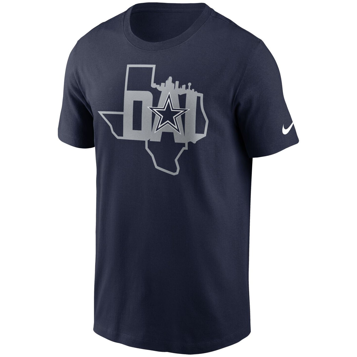 Nike Essential Dallas Cowboys NFL Texas State Cityscape Logo Athletic T-Shirt Men's