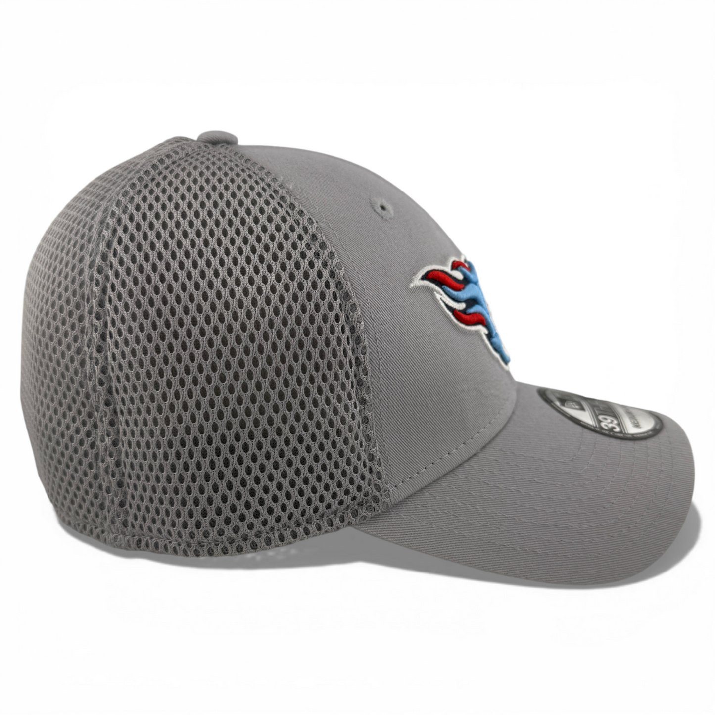 New Era Tennessee Titans NFL Grey Team Neo Mesh 39Thirty Flex Fit Hat Cap
