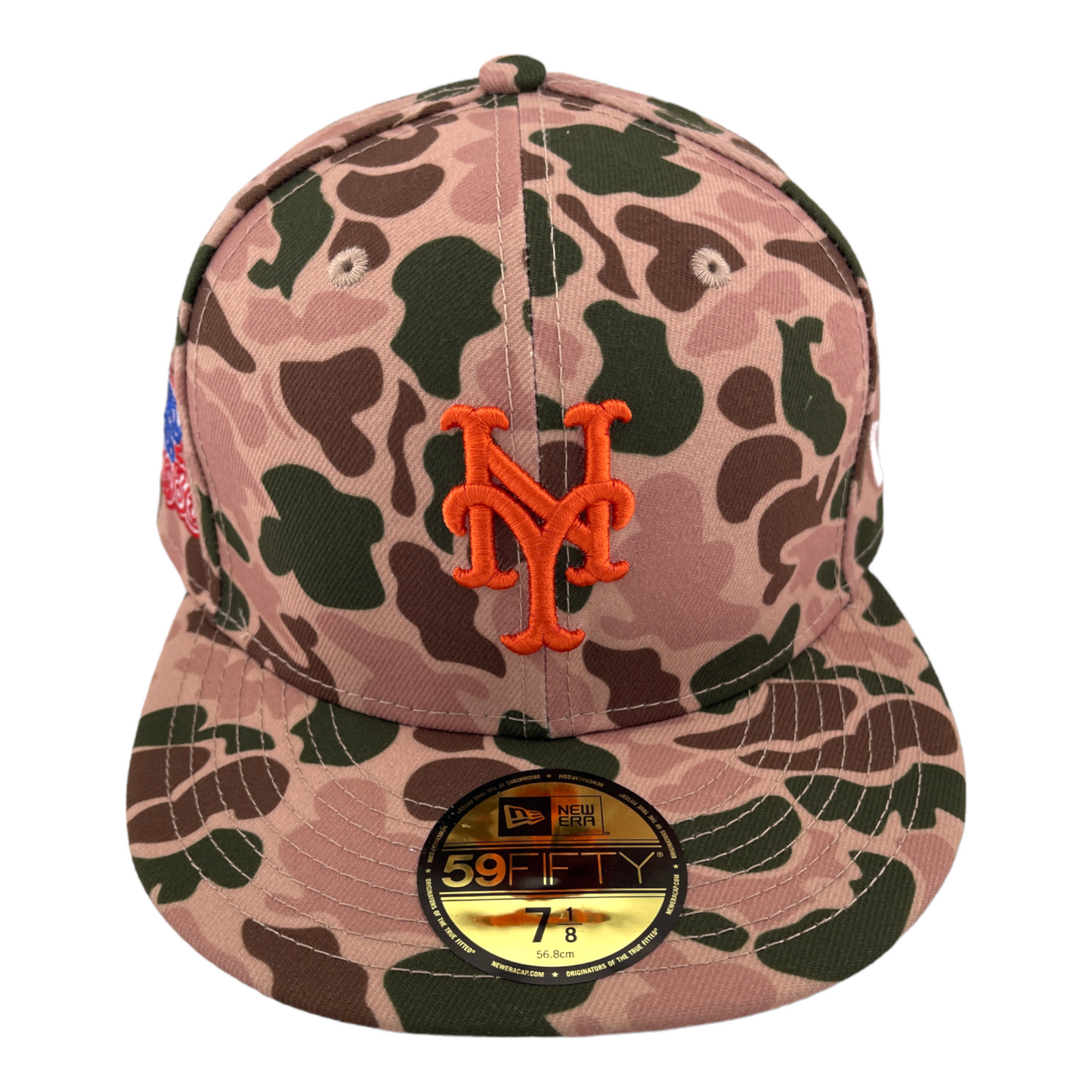 New Era New York Mets 1986 World Series Side Patch Duck Camo 59FIFTY Fitted Hat Cap