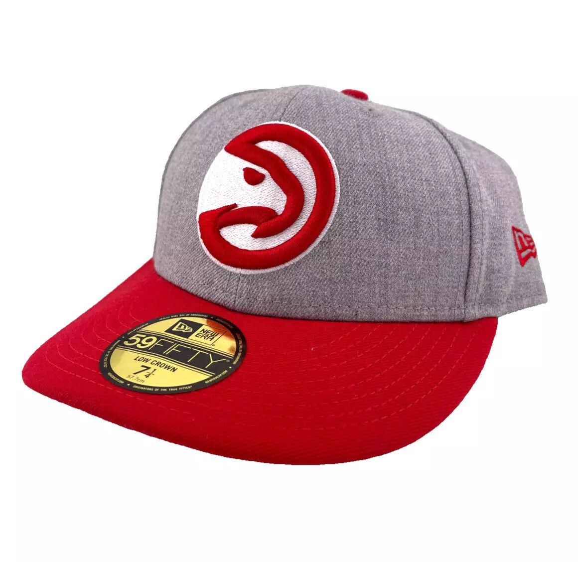 New Era Atlanta Hawks NBA Team Classic Red Grey 59FIFTY Low Crown Fitted Hat Cap