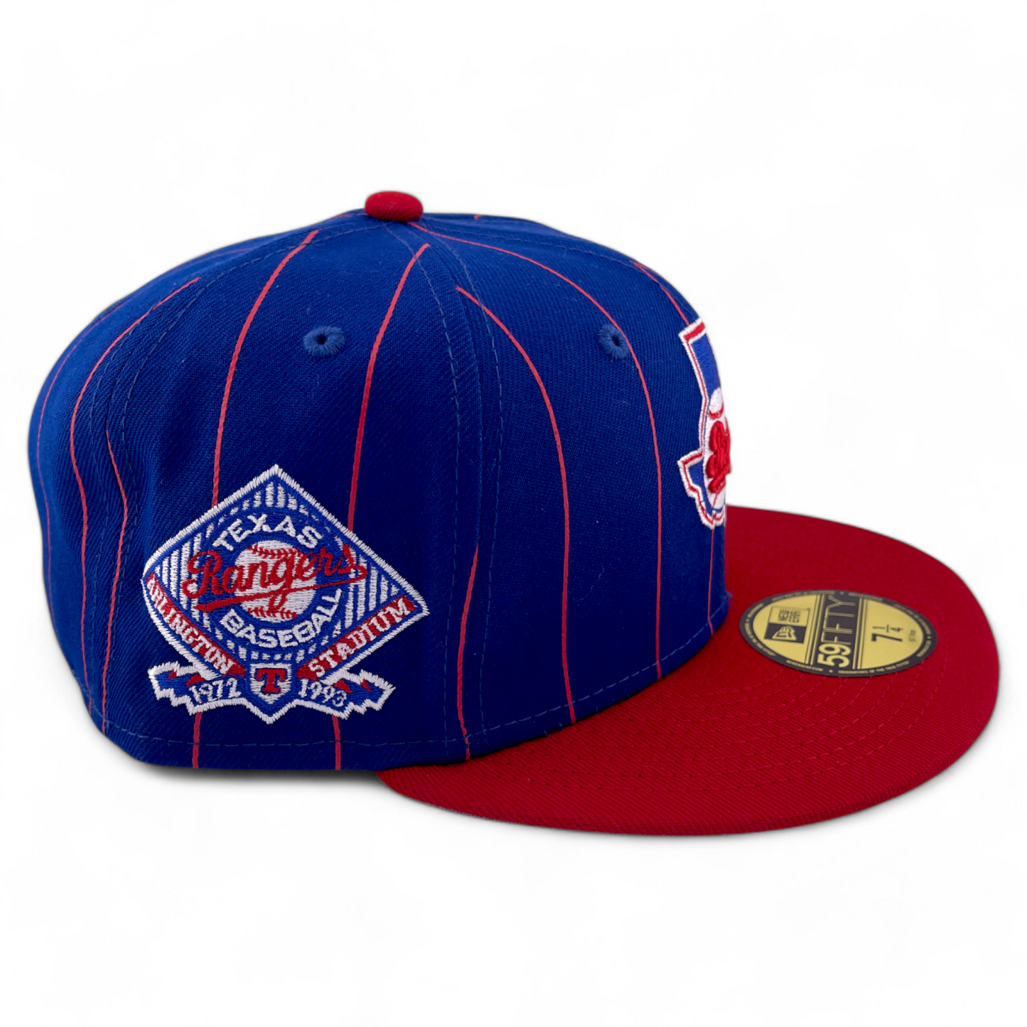 New Era Texas Rangers MLB Arlington Stadium Team Pinstripe 59FIFTY Fitted Hat