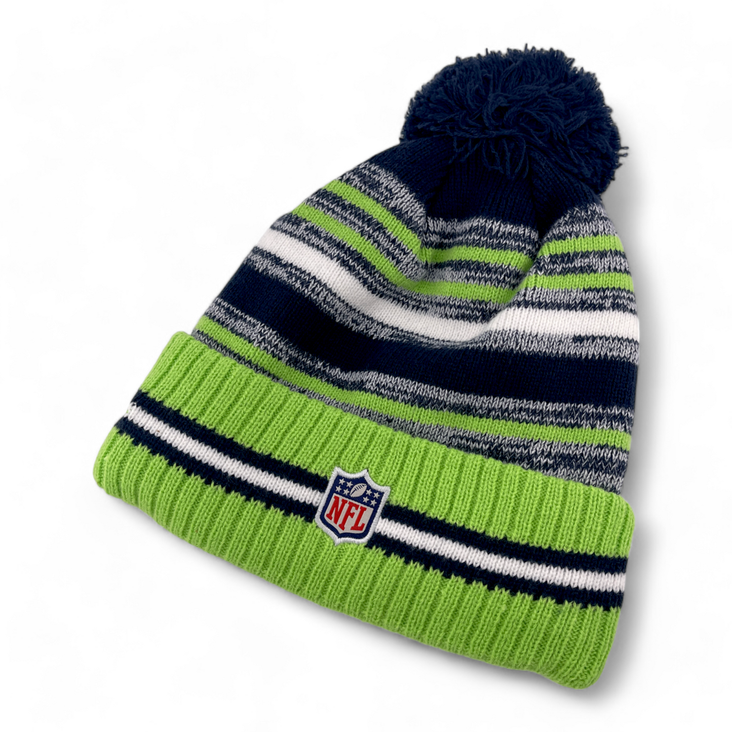 New Era Seattle Seahawks NFL Sport Knit Removable Pom Beanie Cuffed Cap Hat