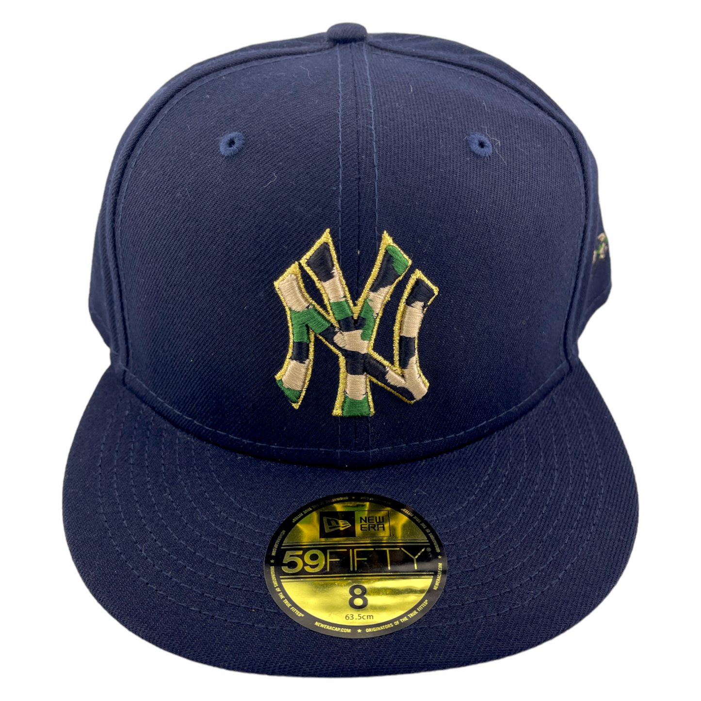 New Era New York Yankees Camouflage Gold Logo Navy Blue/Camo UV 59FIFTY Hat Cap