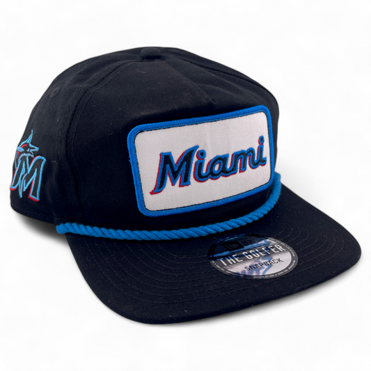 New Era Miami Marlins MLB The Golfer Patch A-Frame Snapback Adjustable Hat Cap