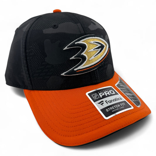 Fanatics Anaheim Ducks NHL Locker Room Authentic Pro Series Stretch Fit Hat M/L