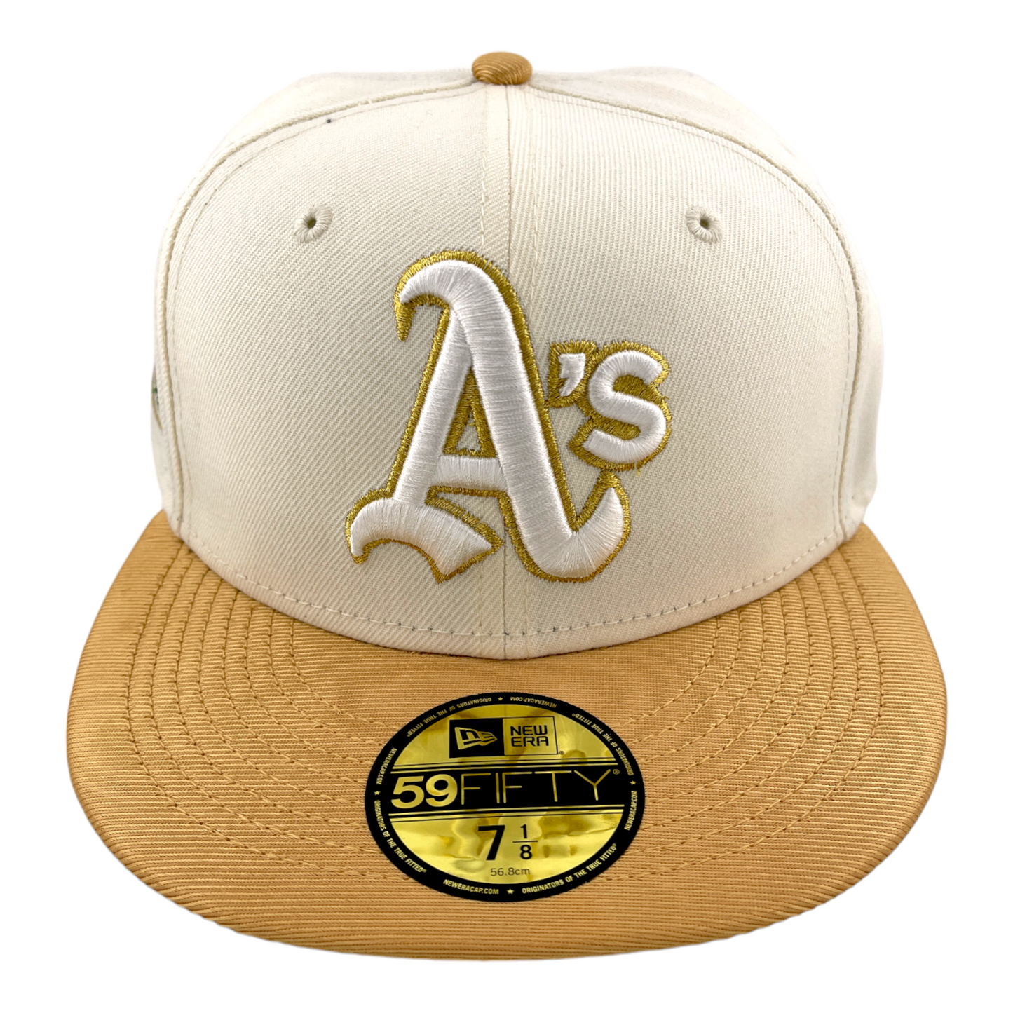 New Era Oakland A's Athletics 1972 World Series Chrome Cream/Gold 59FIFTY Hat Cap