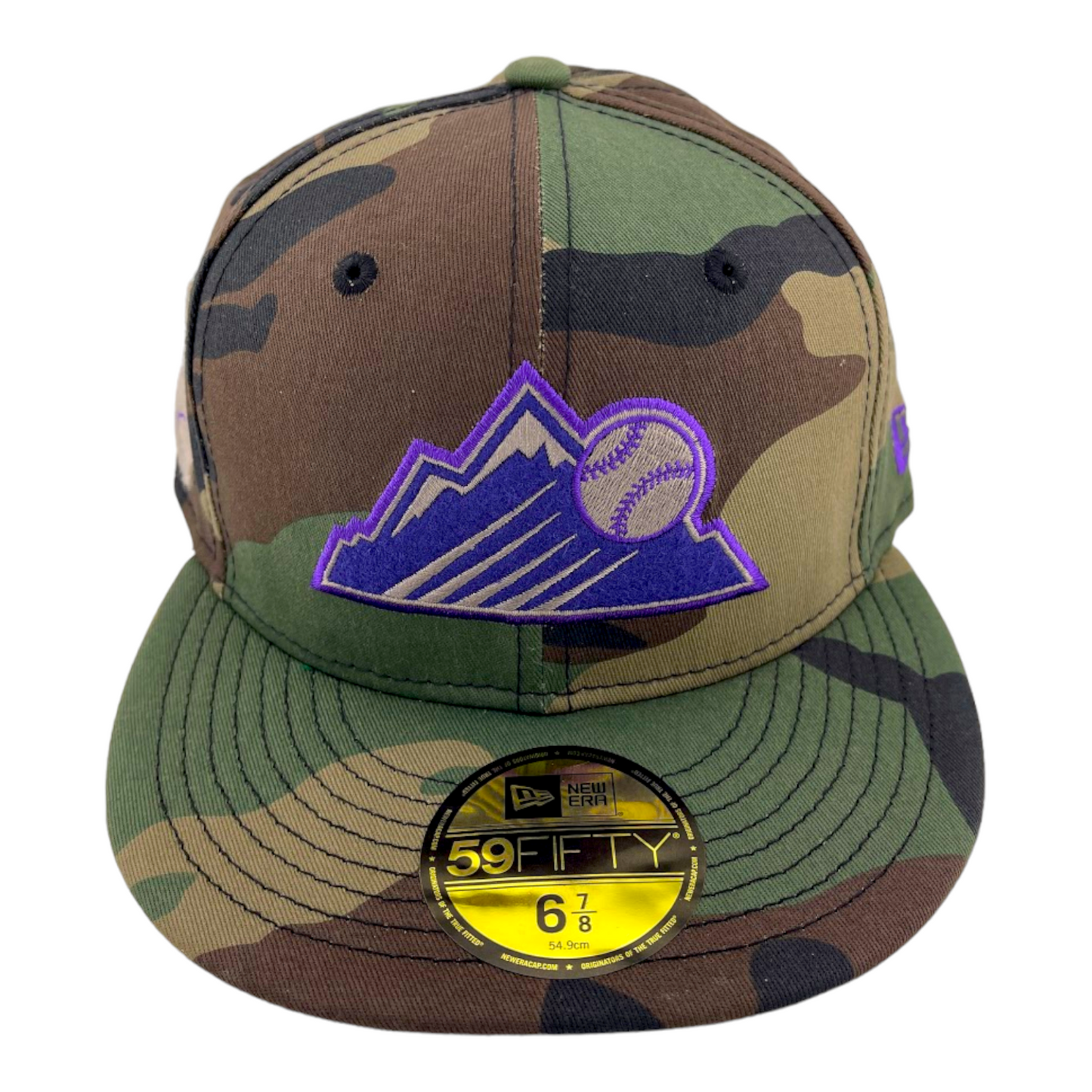 New Era Colorado Rockies Felt Patch Camo Camouflage Green UV 59FIFTY Hat Cap