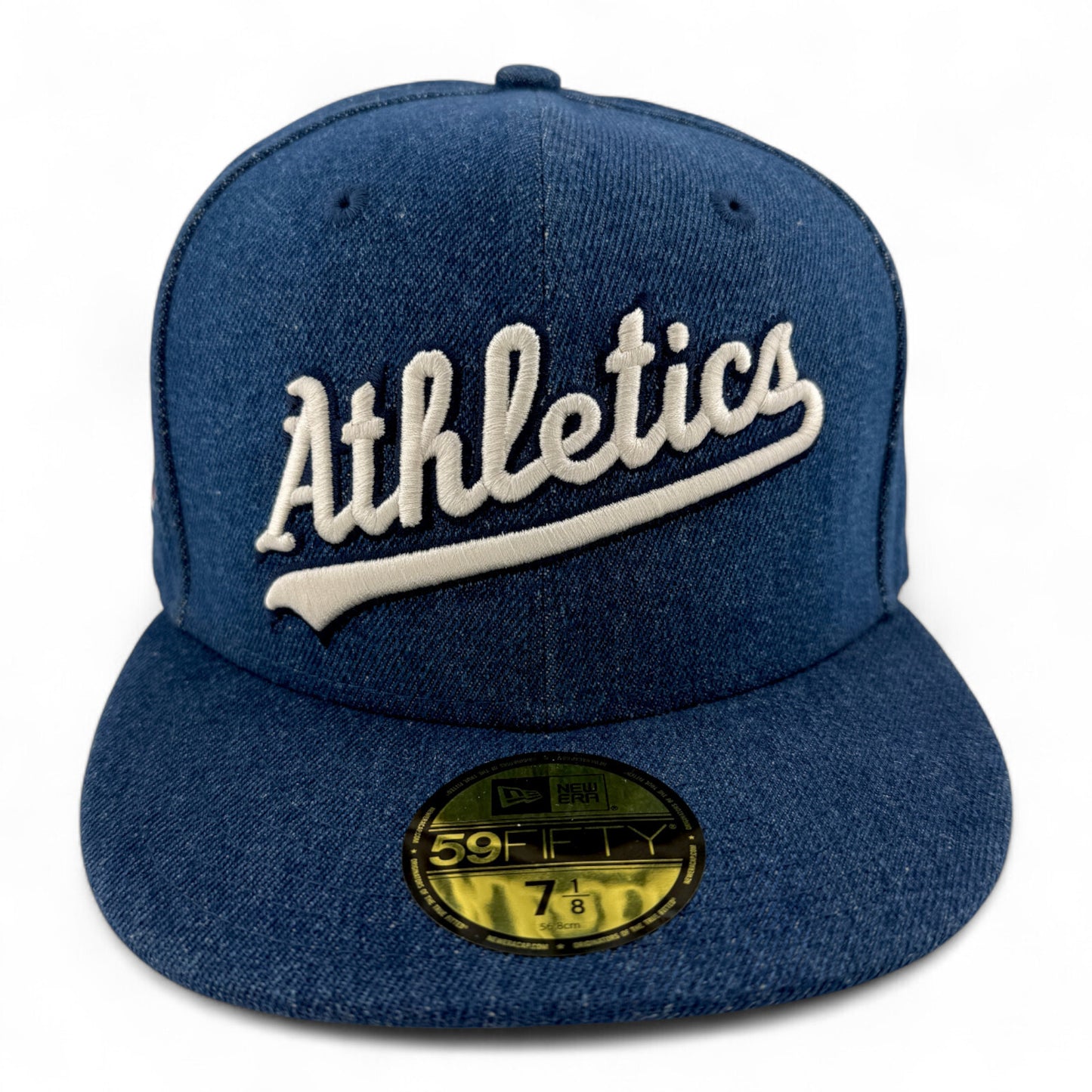 New Era Oakland Athletics A's MLB Denim 1989 World Series 59FIFTY Fitted Hat Cap