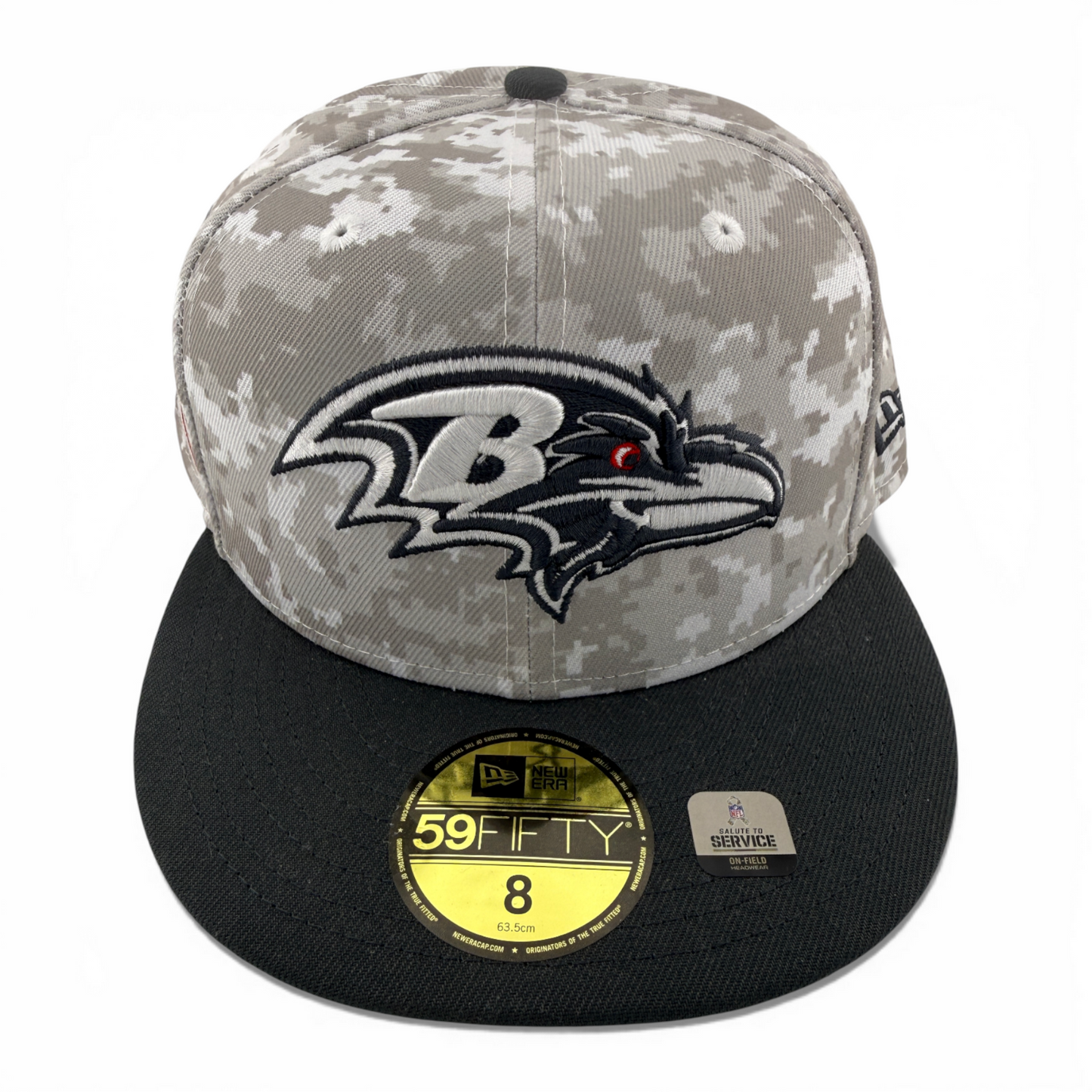 New Era Baltimore Ravens NFL 2024 Salute to Service Camo 59Fifty Fitted Hat Cap