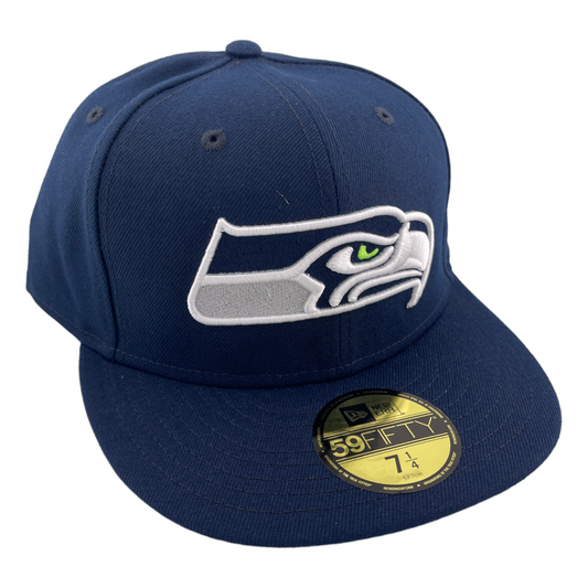 New Era Seattle Seahawks Classic Omaha Main Navy Blue/Grey UV 59Fifty Fitted Hat Cap