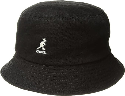 Kangol Washed All Black White Logo K4224HT Boonie Bucket Hat Unisex Adult Large