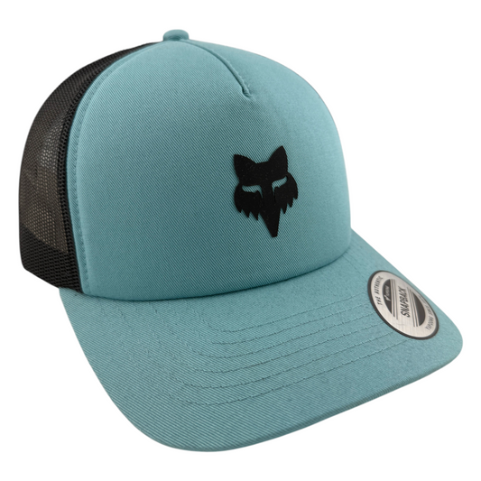 Fox Racing Head Teal A-Frame Foam Mesh Back Trucker Adjustable Snapback Hat Cap