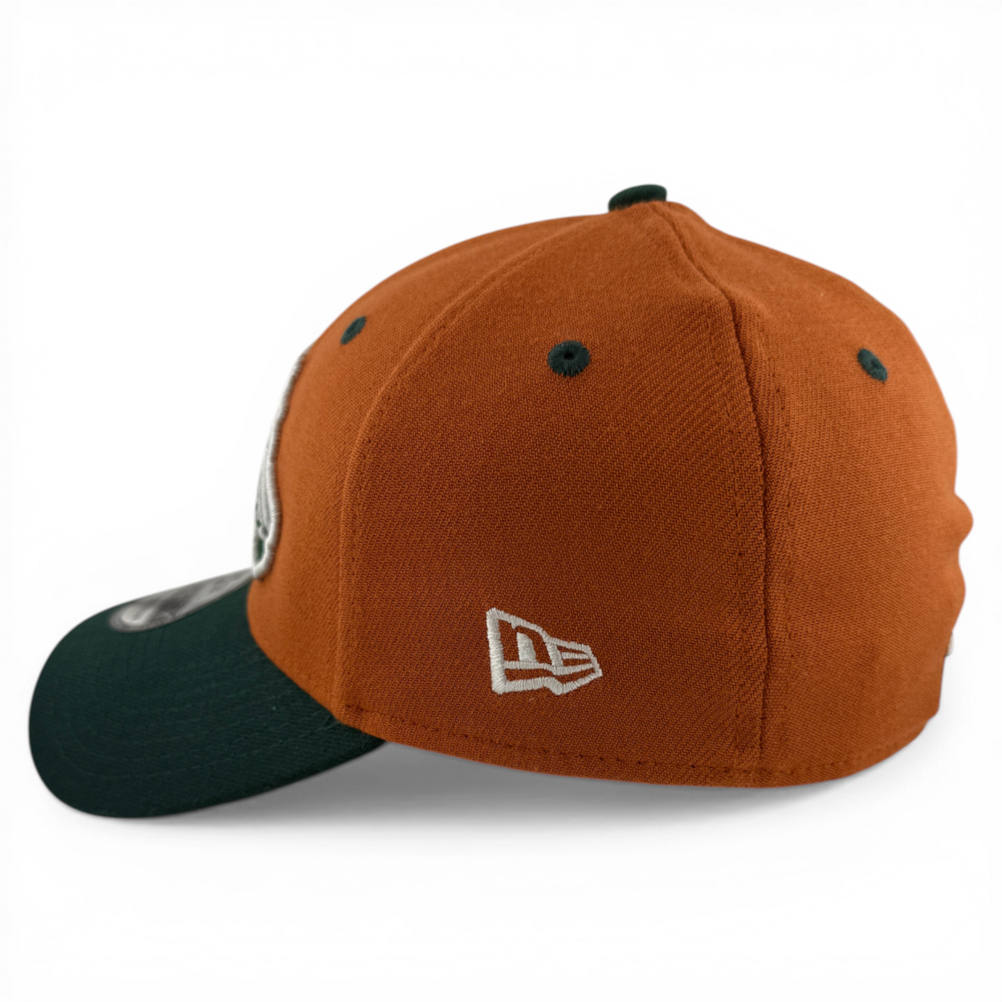 New Era Caballos de Stockton MiLB Rust Burnt Green 39Thirty Flex Fit Hat Cap