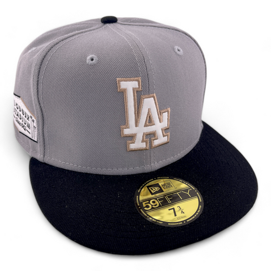 New Era Los Angeles Dodgers MLB Stadium Patch Leather Logo 59FIFTY Fitted Hat Cap