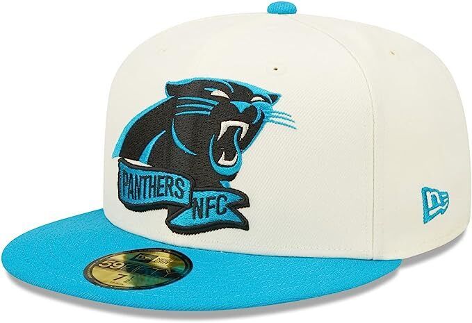 New Era Carolina Panthers 2022 Sideline NFL Cream 59FIFTY Fitted Hat Cap