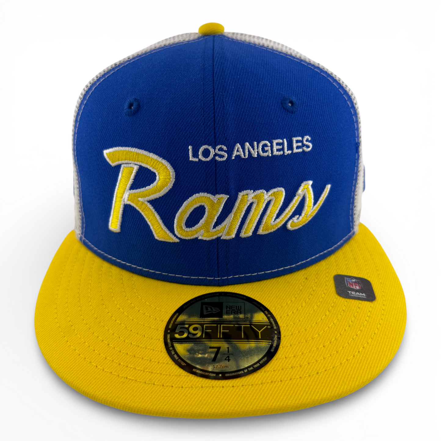 New Era Los Angeles Rams NFL Draft ‘04 Lids Script Mesh 59FIFTY Fitted Hat Cap
