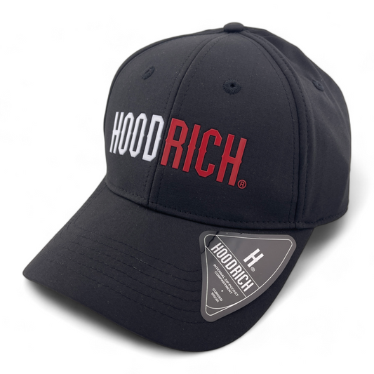 Hoodrich OG Splitter Strapback Internal Zipper Pocket Black Adjustable Hat Cap