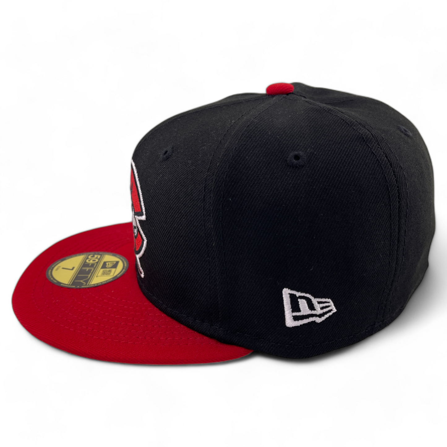 New Era Carolina Mudcats MiLB Black/Red Classic Team Home 59Fifty Fitted Hat Cap