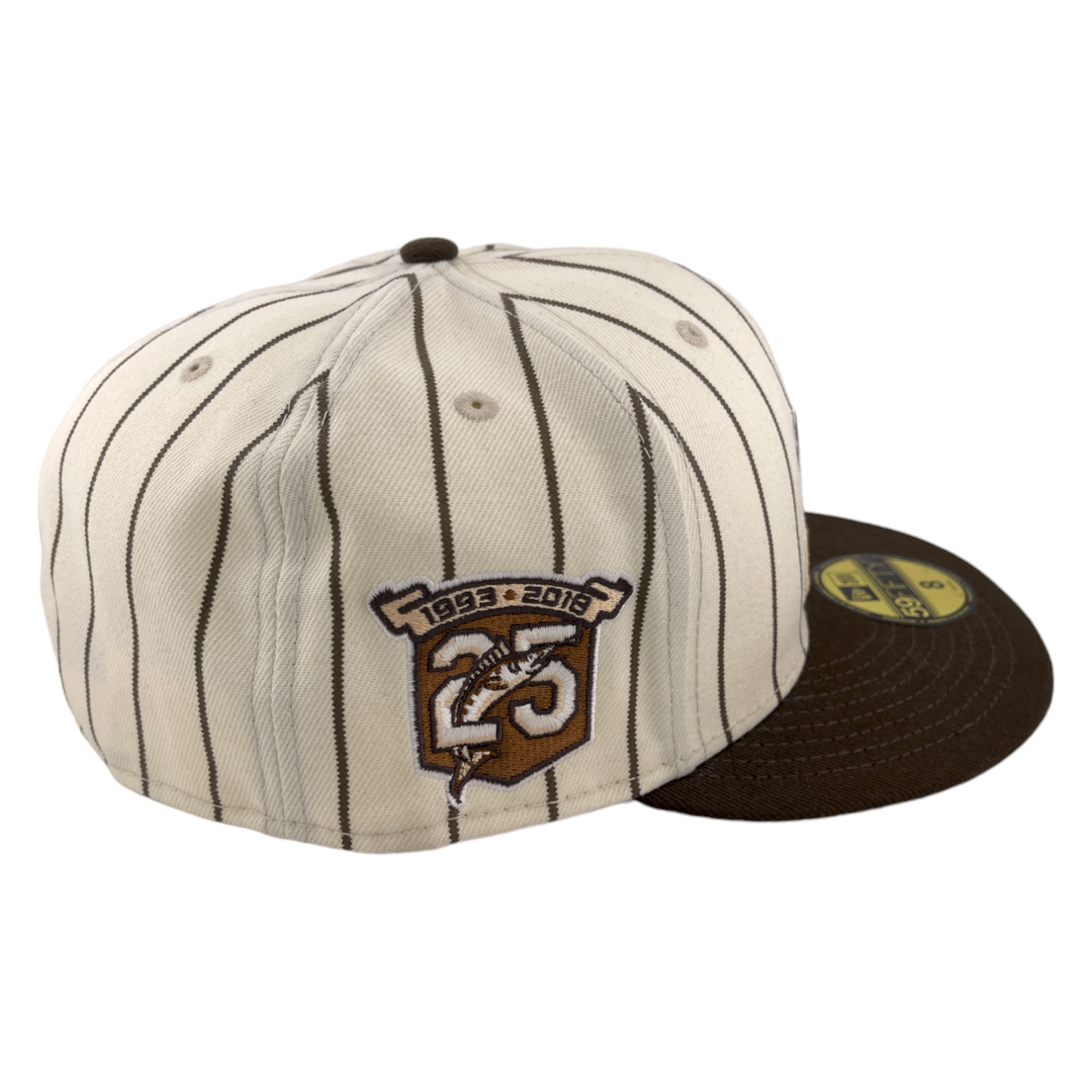 New Era Florida Marlins 25th Anniversary Patch Brown Pinstripe Pack 59FIFTY Hat Cap