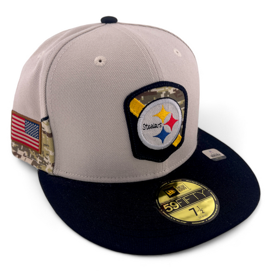 ~NEW DROP~ New Era Pittsburgh Steelers NFL 2023 Salute to Service 59Fifty Fitted Hat Cap