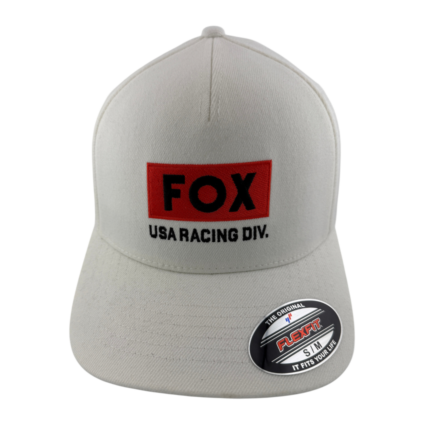 Fox Racing USA Div. 1974 Dial White A-Frame Stretch Flex Fit Adult Hat Cap