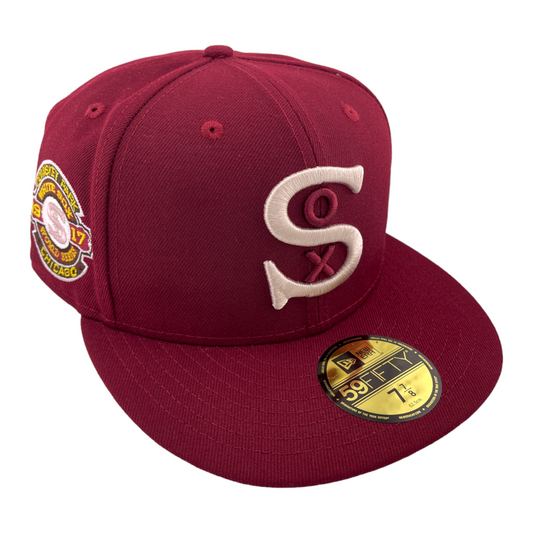 New Era Chicago White Sox World Series 1917 Side Patch Maroon Tan UV 59FIFTY Hat Cap